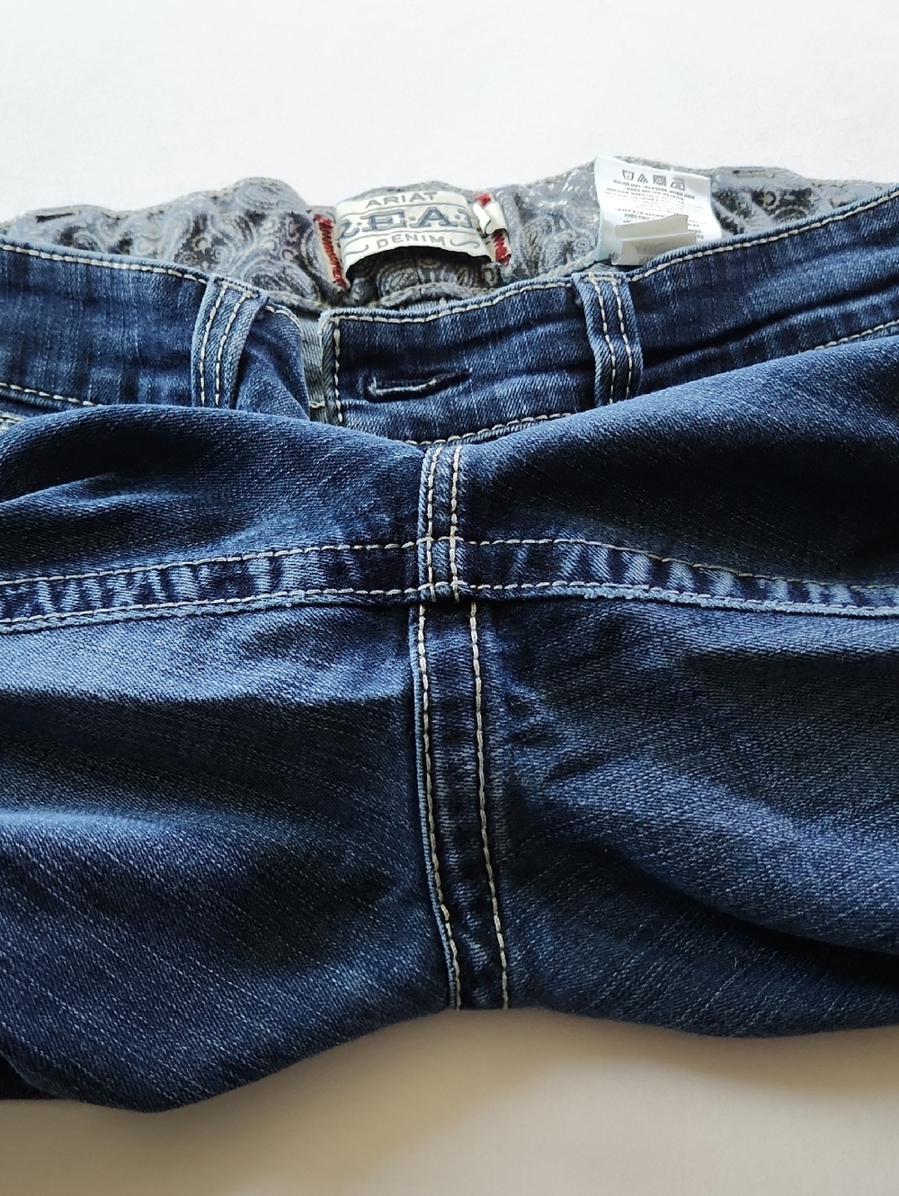 Ariat Eclipse Riding Work Mid Rise Bootcut Ranch Jean 33R Hem Slits - Picture 15 of 15